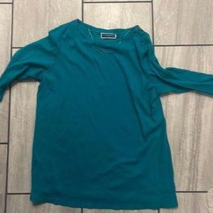 Karen Scott blue long sleeve shirt